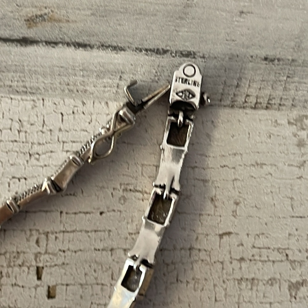 Judith Jack Sterling Silver Marcasite Tennis Bracelet Vintage - Picture 4 of 7